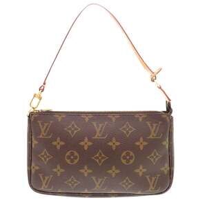 LOUIS VUITTON Authentic Brown Monogram Pochette Pouch